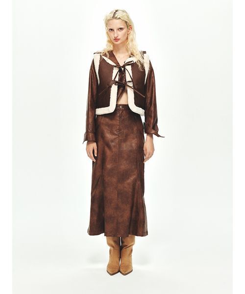 FURFUR(ファーファー)の「マルチマテリアルマーメイドスカート(スカート・レディース・サックスブルー/ブラック/ブラウン・F)」の5枚目の写真