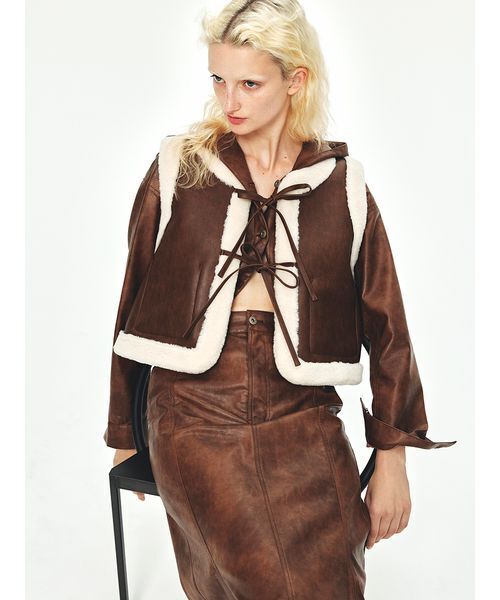 FURFUR(ファーファー)の「マルチマテリアルマーメイドスカート(スカート・レディース・サックスブルー/ブラック/ブラウン・F)」の6枚目の写真