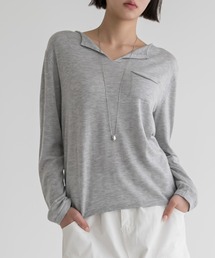 Max J（マックスジェイ）の「ふんわり シアー ニット プルオーバー（Tシャツ/カットソー）」