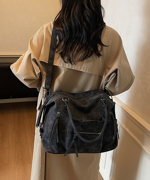 lulufa(ルルファ)の「ダブルジップ2WAYボストンショルダーバッグ/Y2K(ショルダーバッグ・レディース・グリーン/ブラック/ベージュ・FREE)」の10枚目の写真