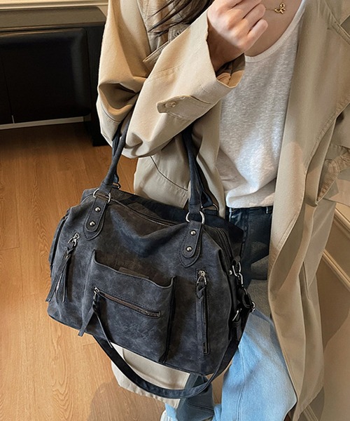 lulufa(ルルファ)の「ダブルジップ2WAYボストンショルダーバッグ/Y2K(ショルダーバッグ・レディース・グリーン/ブラック/ベージュ・FREE)」の12枚目の写真