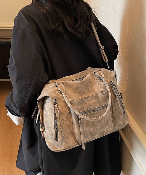 lulufa(ルルファ)の「ダブルジップ2WAYボストンショルダーバッグ/Y2K(ショルダーバッグ・レディース・グリーン/ブラック/ベージュ・FREE)」の14枚目の写真