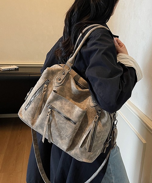 lulufa(ルルファ)の「ダブルジップ2WAYボストンショルダーバッグ/Y2K(ショルダーバッグ・レディース・グリーン/ブラック/ベージュ・FREE)」の15枚目の写真