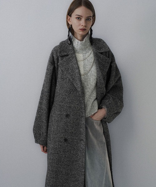 HARE（ハレ）の「コクーンスリーブラメロングコート(HARE)（チェスターコート・レディース・グレー/ネイビー・FREE）」の7枚目の写真