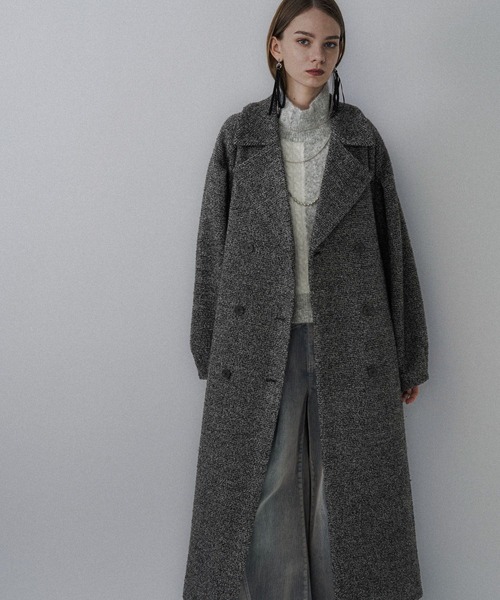 HARE（ハレ）の「コクーンスリーブラメロングコート(HARE)（チェスターコート・レディース・グレー/ネイビー・FREE）」の8枚目の写真