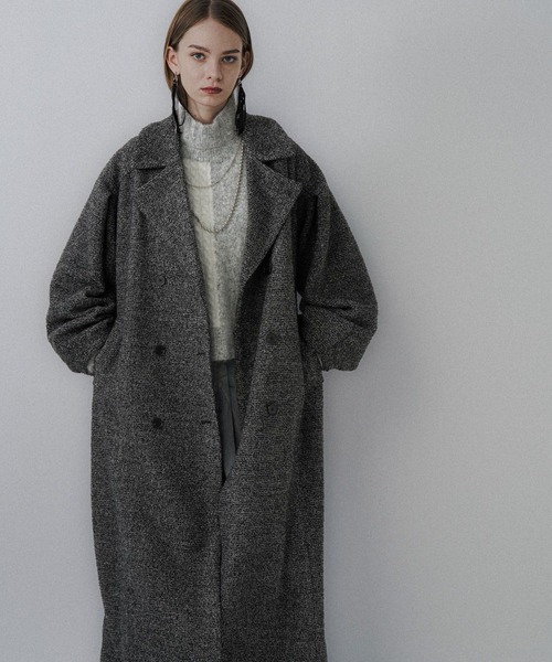 HARE（ハレ）の「コクーンスリーブラメロングコート(HARE)（チェスターコート・レディース・グレー/ネイビー・FREE）」の9枚目の写真