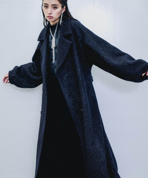 HARE（ハレ）の「コクーンスリーブラメロングコート(HARE)（チェスターコート・レディース・グレー/ネイビー・FREE）」の12枚目の写真