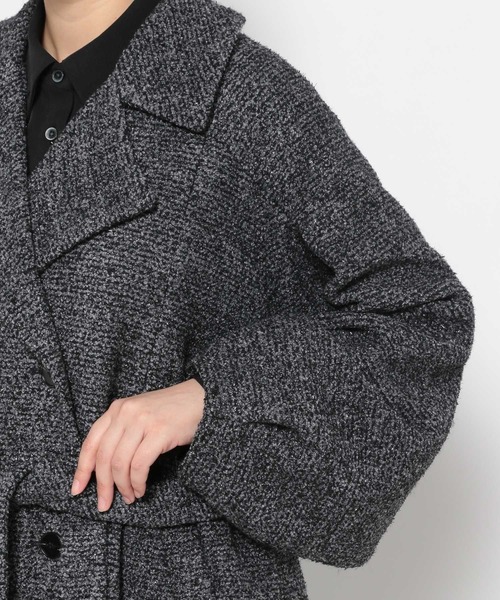 セール】コクーンスリーブラメロングコート(HARE)（チェスターコート