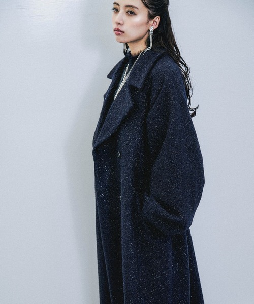 HARE（ハレ）の「コクーンスリーブラメロングコート(HARE)（チェスターコート・レディース・グレー/ネイビー・FREE）」の13枚目の写真