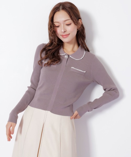 JILL by JILL STUART(ジルバイジルスチュアート)の「◇パールブレードエリツキニット(ニット/セーター・レディース・ブラック/グレー/ブルー・FREE)」の17枚目の写真