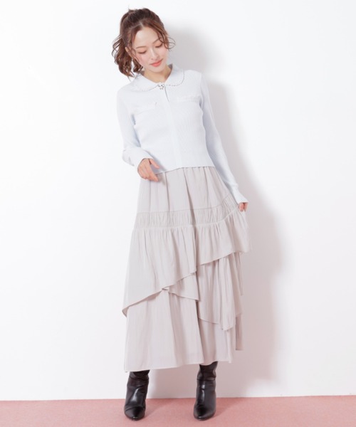 JILL by JILL STUART(ジルバイジルスチュアート)の「◇パールブレードエリツキニット(ニット/セーター・レディース・ブラック/グレー/ブルー・FREE)」の14枚目の写真
