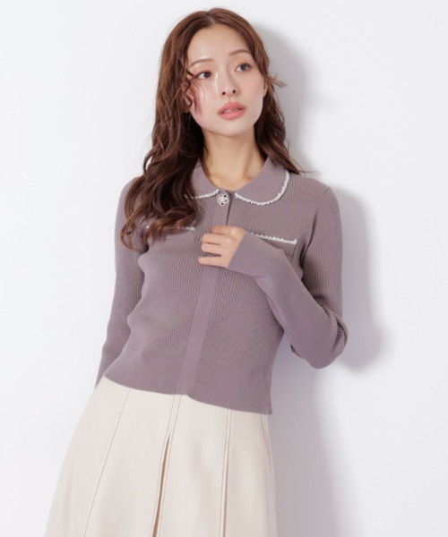 JILL by JILL STUART(ジルバイジルスチュアート)の「◇パールブレードエリツキニット(ニット/セーター・レディース・ブラック/グレー/ブルー・FREE)」の16枚目の写真