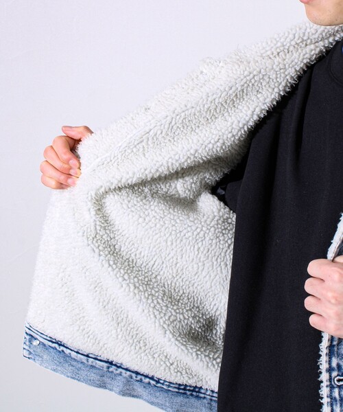 GLOSTER（グロスター）の「デニムストームライダース 裏ボア デニムジャケット（デニムジャケット・メンズ・ブラック/ブルー系その他2/ブルー系その他・XL/L/M）」の15枚目の写真