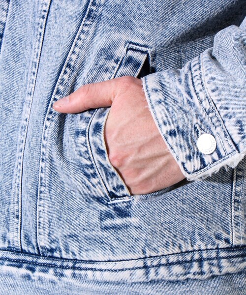 GLOSTER（グロスター）の「デニムストームライダース 裏ボア デニムジャケット（デニムジャケット・メンズ・ブラック/ブルー系その他2/ブルー系その他・XL/L/M）」の6枚目の写真