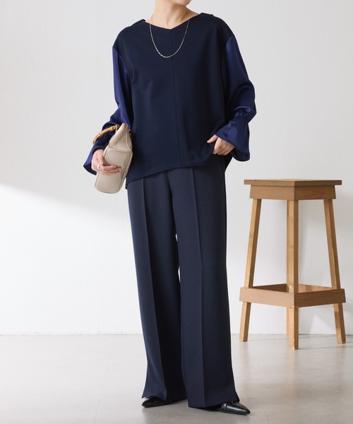 COLLAGE GALLARDAGALANTE(コラージュガリャルダガランテ)の「ドッキングスリーブプルオーバー(Tシャツ/カットソー・レディース・ネイビー/パープル/オフホワイト・FREE)」の11枚目の写真