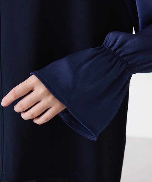 COLLAGE GALLARDAGALANTE(コラージュガリャルダガランテ)の「ドッキングスリーブプルオーバー(Tシャツ/カットソー・レディース・ネイビー/パープル/オフホワイト・FREE)」の14枚目の写真