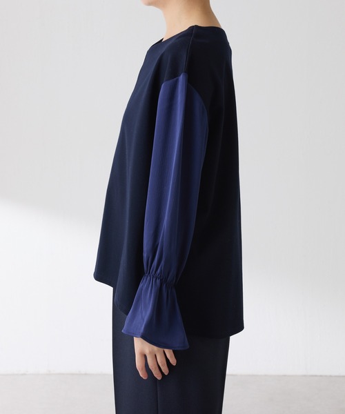 COLLAGE GALLARDAGALANTE(コラージュガリャルダガランテ)の「ドッキングスリーブプルオーバー(Tシャツ/カットソー・レディース・ネイビー/パープル/オフホワイト・FREE)」の17枚目の写真