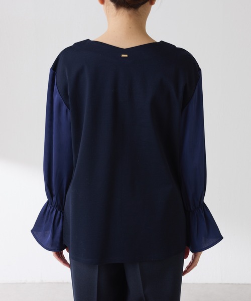 COLLAGE GALLARDAGALANTE(コラージュガリャルダガランテ)の「ドッキングスリーブプルオーバー(Tシャツ/カットソー・レディース・ネイビー/パープル/オフホワイト・FREE)」の18枚目の写真