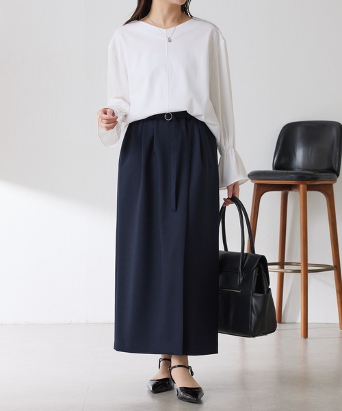 COLLAGE GALLARDAGALANTE(コラージュガリャルダガランテ)の「ドッキングスリーブプルオーバー(Tシャツ/カットソー・レディース・ネイビー/パープル/オフホワイト・FREE)」の4枚目の写真