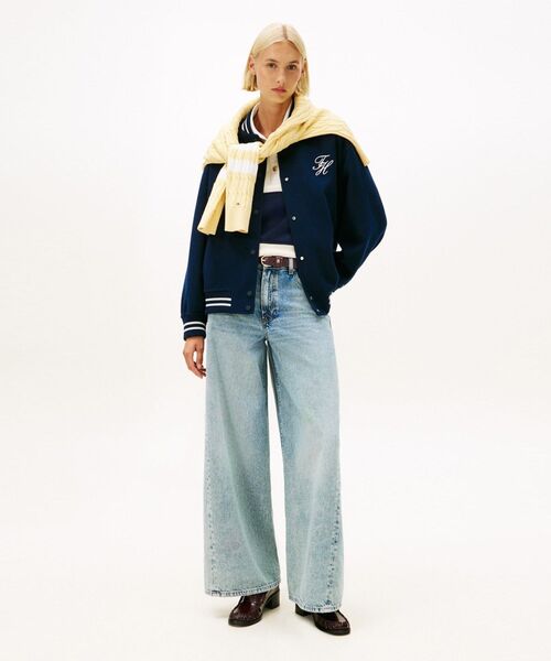 TOMMY HILFIGER(トミーヒルフィガー)の「70’S ワイドレッグハイウエストツイストデニムパンツ(デニムパンツ・レディース・ブルー・25inch/27inch/26inch)」の4枚目の写真