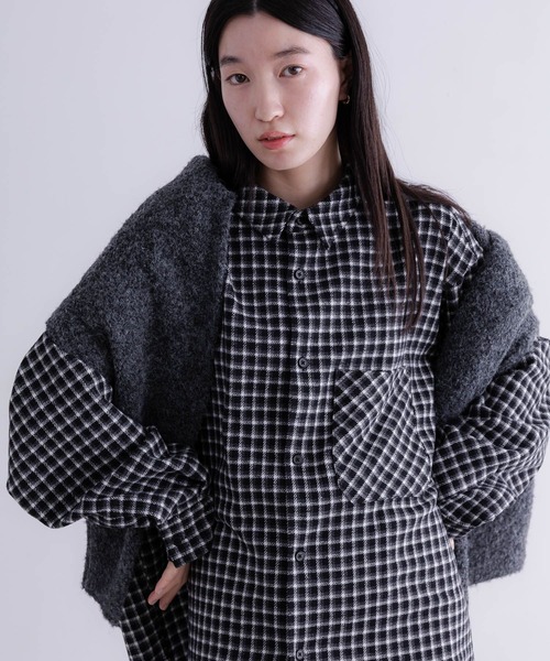 LOWRYS FARM（ローリーズファーム）の「【LFM(U)】キモウチェックシャツ　 635570（シャツ/ブラウス・メンズ・ブラック/ブルー・MEDIUM/LARGE）」の2枚目の写真