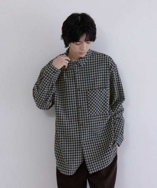 LOWRYS FARM（ローリーズファーム）の「【LFM(U)】キモウチェックシャツ　 635570（シャツ/ブラウス・メンズ・ブラック/ブルー・MEDIUM/LARGE）」の14枚目の写真