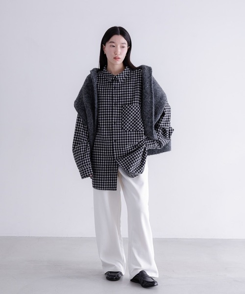 LOWRYS FARM（ローリーズファーム）の「【LFM(U)】キモウチェックシャツ　 635570（シャツ/ブラウス・メンズ・ブラック/ブルー・MEDIUM/LARGE）」の16枚目の写真