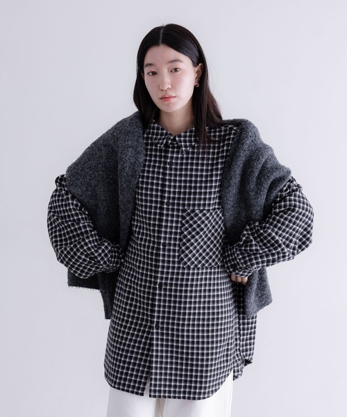 LOWRYS FARM（ローリーズファーム）の「【LFM(U)】キモウチェックシャツ　 635570（シャツ/ブラウス・メンズ・ブラック/ブルー・MEDIUM/LARGE）」の19枚目の写真