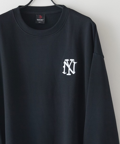 SAVIER(サビアー)の「【SAVIER:サビアー】【同デザインの商品とセットアップ可能】NY ロゴ刺繍 ルーズスウェット バルーンスリーブ 立体ロゴ ユニセックス(スウェット・メンズ・ネイビー/ブラック/杢グレー・MEDIUM/LARGE)」の6枚目の写真