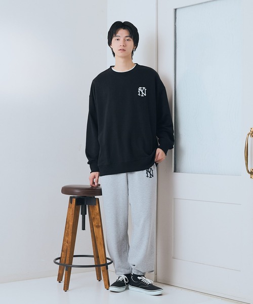 SAVIER(サビアー)の「【SAVIER:サビアー】【同デザインの商品とセットアップ可能】NY ロゴ刺繍 ルーズスウェット バルーンスリーブ 立体ロゴ ユニセックス(スウェット・メンズ・ネイビー/ブラック/杢グレー・MEDIUM/LARGE)」の12枚目の写真
