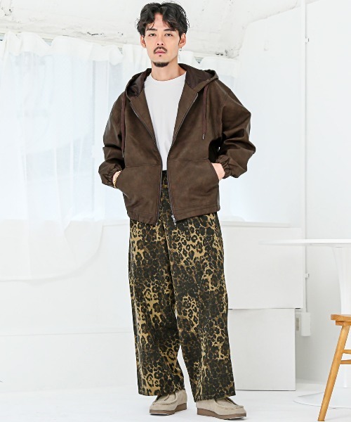 LUXSTYLE(ラグスタイル)の「ケミカルPUレザージップパーカー(パーカー・メンズ・ブラウン/スミクロ/ブラック・M/L)」の9枚目の写真