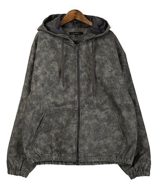 LUXSTYLE(ラグスタイル)の「ケミカルPUレザージップパーカー(パーカー・メンズ・ブラウン/スミクロ/ブラック・M/L)」の16枚目の写真