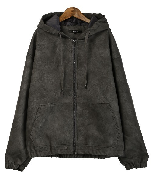 LUXSTYLE(ラグスタイル)の「ケミカルPUレザージップパーカー(パーカー・メンズ・ブラウン/スミクロ/ブラック・M/L)」の17枚目の写真