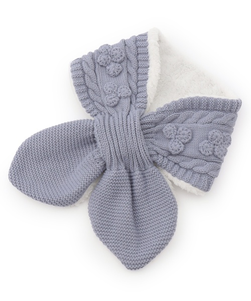 petit main（プティマイン）の「ジャガードニットマフラー（マフラー・キッズ・モカ/アイボリー/ライトブルー・F）」の9枚目の写真