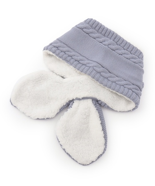 petit main（プティマイン）の「ジャガードニットマフラー（マフラー・キッズ・モカ/アイボリー/ライトブルー・F）」の8枚目の写真