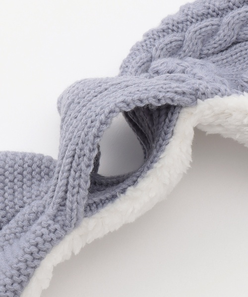 petit main（プティマイン）の「ジャガードニットマフラー（マフラー・キッズ・モカ/アイボリー/ライトブルー・F）」の7枚目の写真