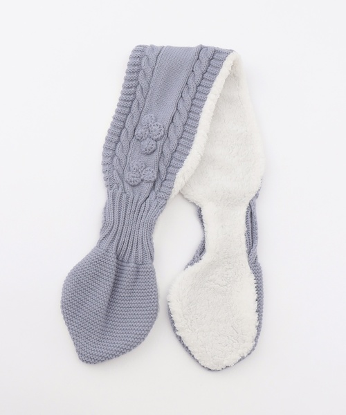 petit main（プティマイン）の「ジャガードニットマフラー（マフラー・キッズ・モカ/アイボリー/ライトブルー・F）」の6枚目の写真