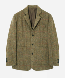 HARRIS TWEED PURE WOOL 3 BUTTON BLAZER BROWN