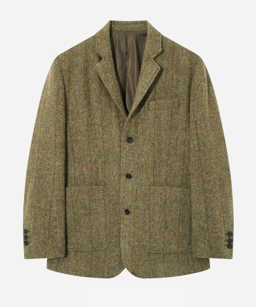 YALE(イェール)の「HARRIS TWEED PURE WOOL 3 BUTTON BLAZER BROWN(テーラードジャケット・レディース・その他・MEDIUM/SMALL)」の1枚目の写真