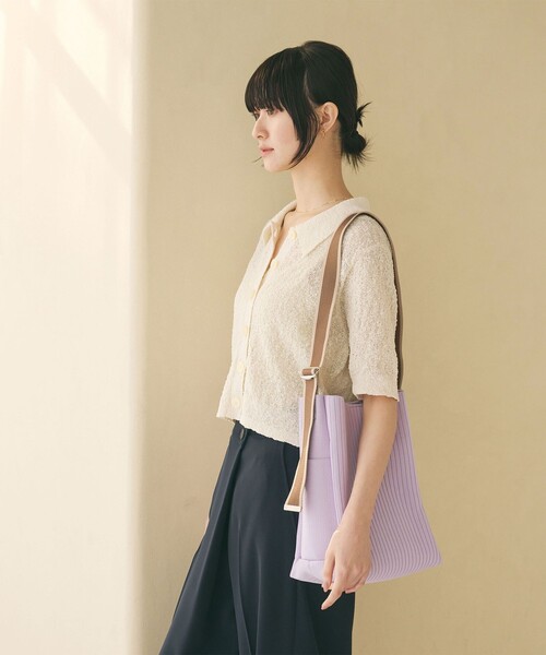 BEAUTY&YOUTH UNITED ARROWS（ビューティーアンドユースユナイテッドアローズ）の「ラインテープ ニット ショルダーバッグ（ショルダーバッグ・レディース・ブラック/ライラック・FREE）」の4枚目の写真