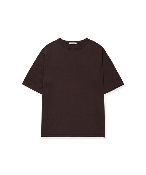 MANNERGRAM(マナーグラム)の「ソフトコットン100 ローリングエッジ ラウンド 半袖ニット - 4カラー(Tシャツ/カットソー・メンズ・ブラック/ブラウン/オフホワイト/ダークネイビー・X-LARGE/XX-LARGE/MEDIUM/LARGE)」の3枚目の写真
