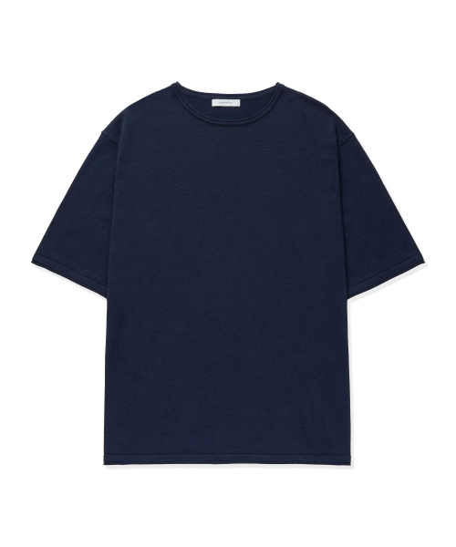 MANNERGRAM(マナーグラム)の「ソフトコットン100 ローリングエッジ ラウンド 半袖ニット - 4カラー(Tシャツ/カットソー・メンズ・ブラック/ブラウン/オフホワイト/ダークネイビー・X-LARGE/XX-LARGE/MEDIUM/LARGE)」の6枚目の写真