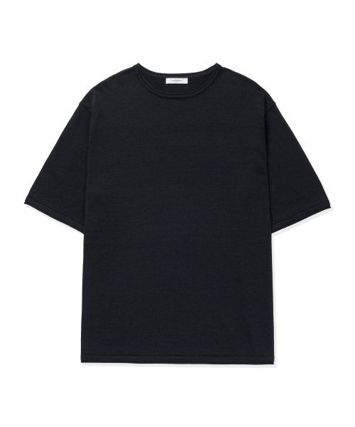 MANNERGRAM(マナーグラム)の「ソフトコットン100 ローリングエッジ ラウンド 半袖ニット - 4カラー(Tシャツ/カットソー・メンズ・ブラック/ブラウン/オフホワイト/ダークネイビー・X-LARGE/XX-LARGE/MEDIUM/LARGE)」の8枚目の写真