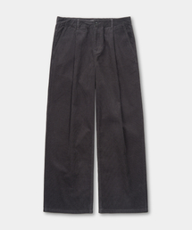 EXCONTAINER（エックスコンテナ）の「ワンタックワイドコーデュロイパンツ（チャコール）（その他パンツ）」