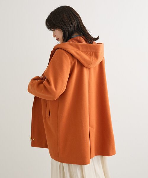 Green Parks(グリーンパークス)の「2wayフード取り外しAラインコート(ノーカラーコート・レディース・オレンジ/ベージュ/チャコールグレー/オフホワイト・FREE)」の18枚目の写真