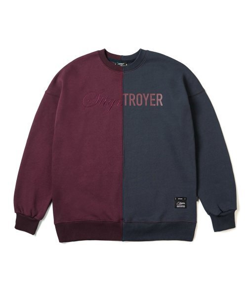 STIGMA(スティグマ)の「22 HALF COLOR OVERSIZED HEAVY SWEAT CREWNECK NAVY BURGUNDY(スウェット・メンズ・その他・LARGE/MEDIUM/X-LARGE)」の1枚目の写真