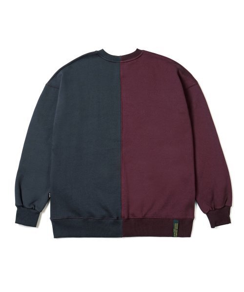 STIGMA(スティグマ)の「22 HALF COLOR OVERSIZED HEAVY SWEAT CREWNECK NAVY BURGUNDY(スウェット・メンズ・その他・LARGE/MEDIUM/X-LARGE)」の2枚目の写真