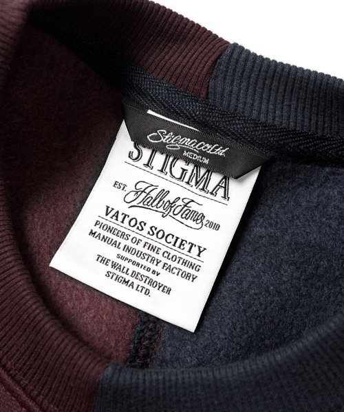 STIGMA(スティグマ)の「22 HALF COLOR OVERSIZED HEAVY SWEAT CREWNECK NAVY BURGUNDY(スウェット・メンズ・その他・LARGE/MEDIUM/X-LARGE)」の3枚目の写真