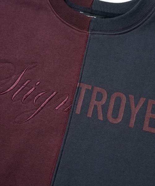 STIGMA(スティグマ)の「22 HALF COLOR OVERSIZED HEAVY SWEAT CREWNECK NAVY BURGUNDY(スウェット・メンズ・その他・LARGE/MEDIUM/X-LARGE)」の4枚目の写真