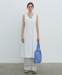 POSZER（ポーザー）の「Vネックコットンドレス（ホワイト）（ワンピース）」